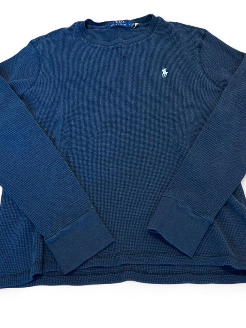 Polo by Ralph Lauren Men's Black Waffle-Knit Crewneck Sweater